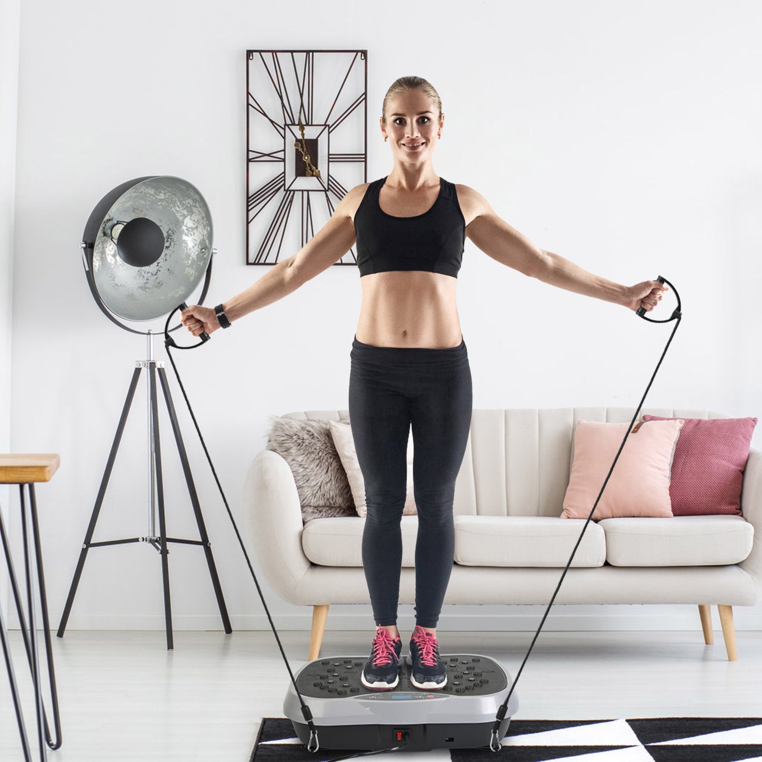 Whole Body Vibration Platform with Resistance Bands
