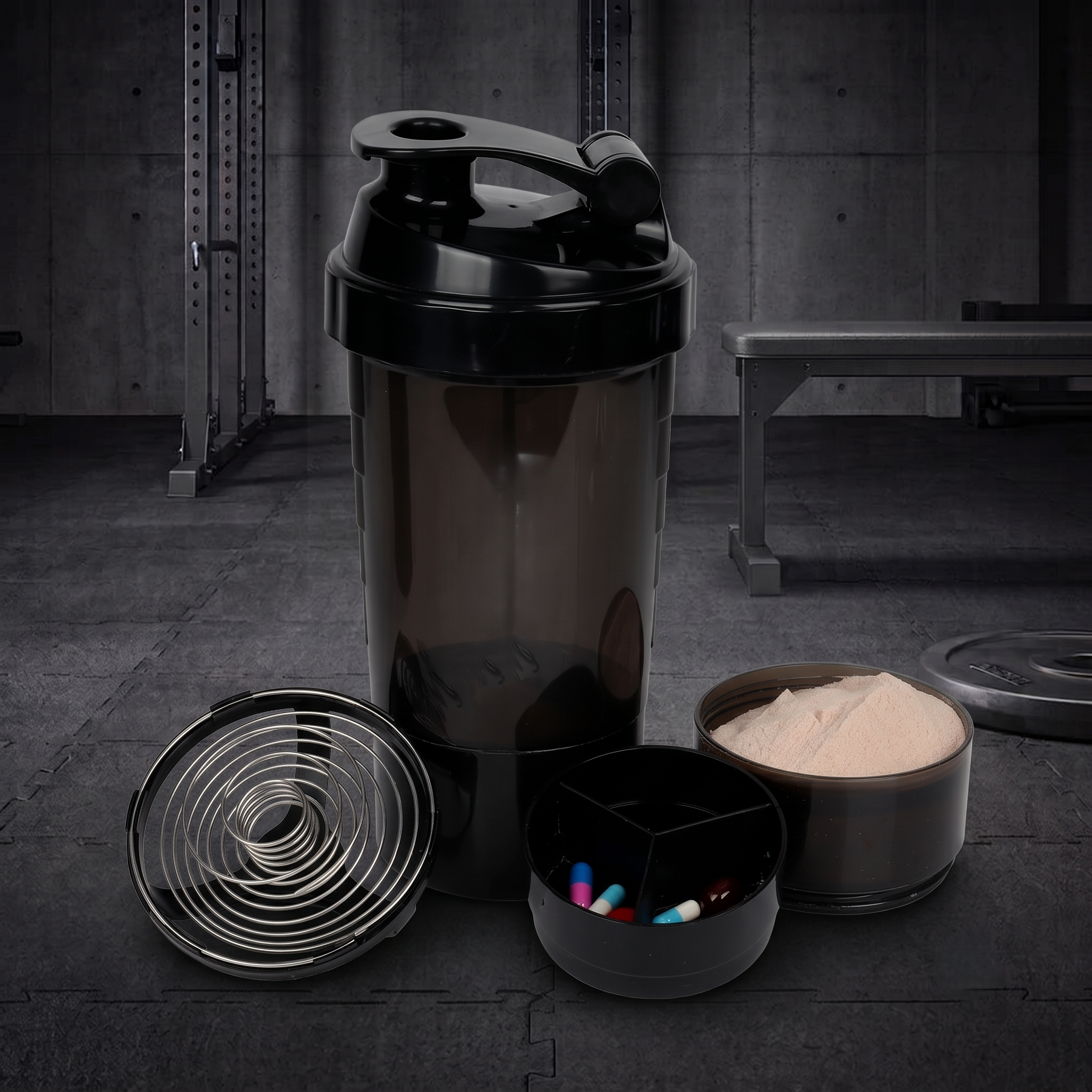 ProMix 3-Layer Protein Shaker Bottle