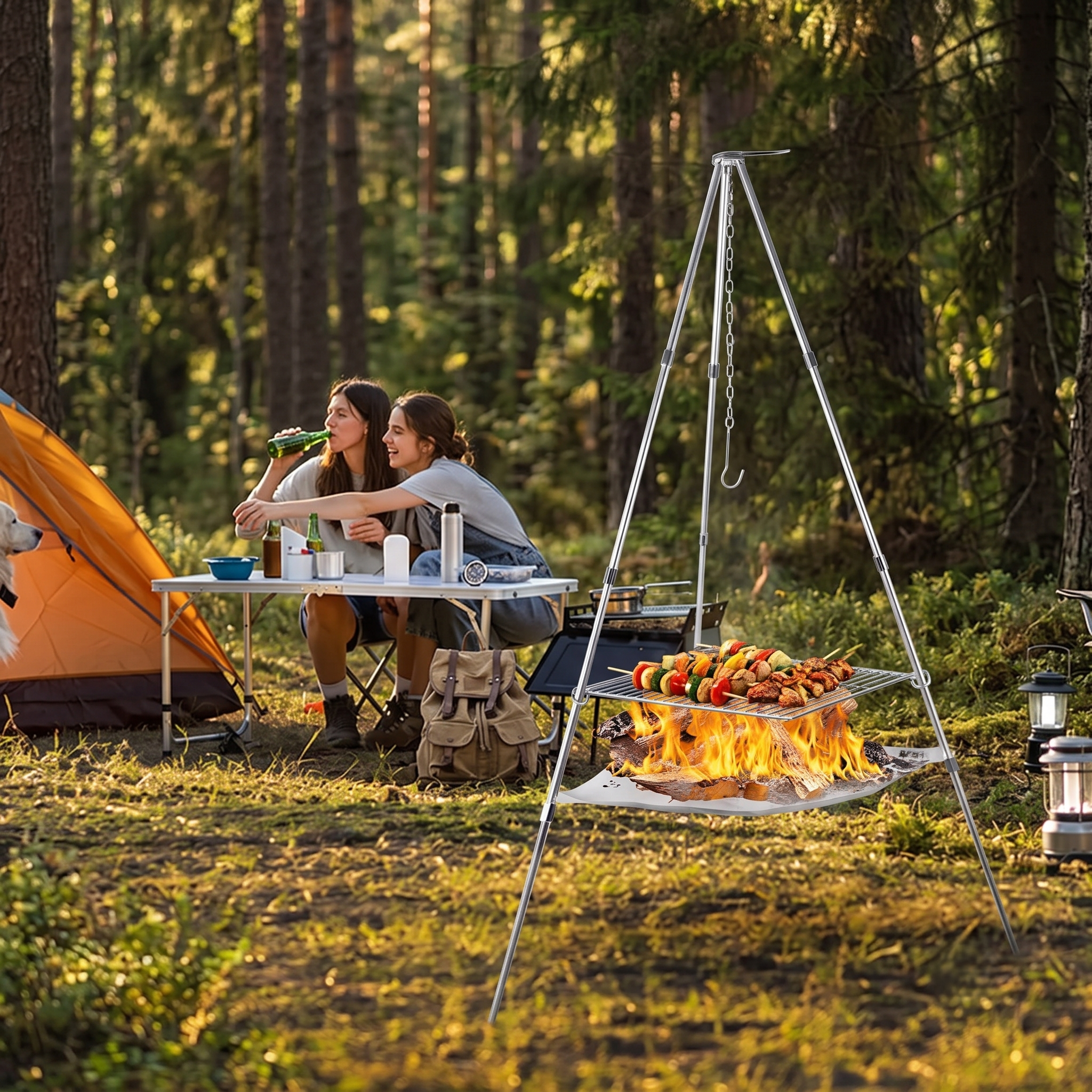 The Wildfire Tripod: Portable Campfire & Cooking Rig