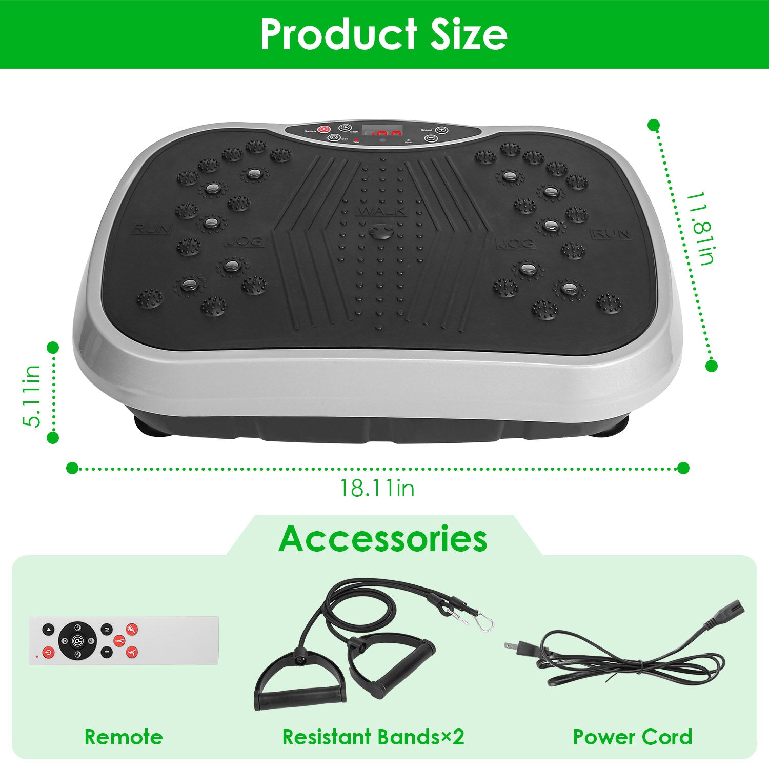 Whole Body Vibration Platform with Resistance Bands
